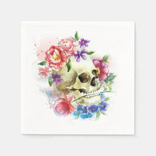 Floral Skull Dia de los Muertos   Napkin