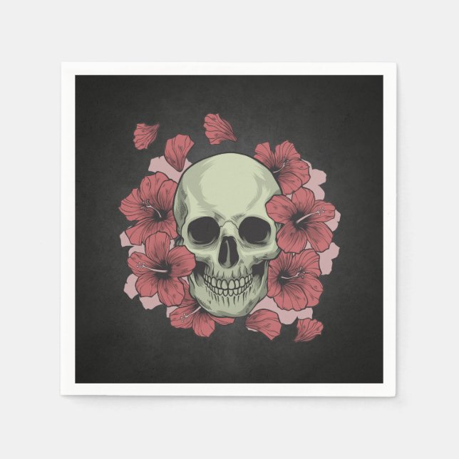 Floral Skull Dia de los Muertos | Napkin (Front)