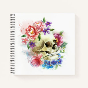 Floral Skull Dia de los Muertos Notebook
