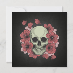 Floral Skull Dia de los Muertos Party Invitation