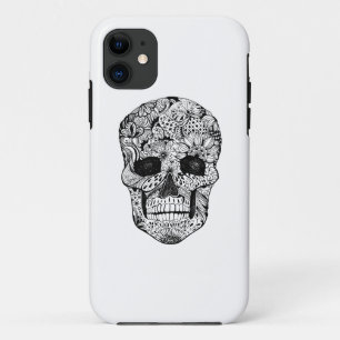 Floral Skull Doodle iPhone 11 Case