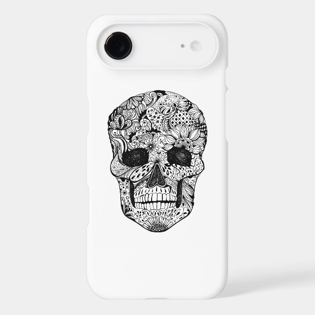 Floral Skull Doodle Case-Mate iPhone Case (Back)