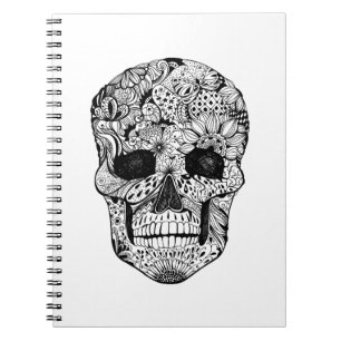 Floral Skull Doodle Notebook
