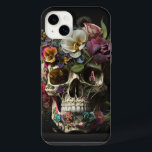 Floral Skull Goth Pagan Monogram iPhone 14 Plus Case<br><div class="desc">Beautiful flowers surrounding this human skull making it a lovely goth pagan graphic.

Perfect for witches,  shamans,  pagans,  Norse,  punk,  wicca,  occultist and those into sorcery. 

Customise with your monogram initial.</div>