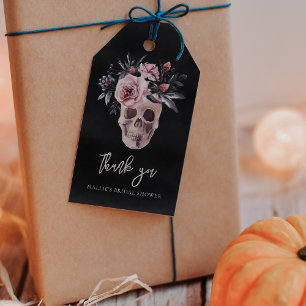 Floral Skull Halloween Bridal Shower Favour Gift Tags