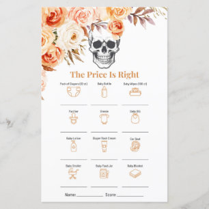 Floral Skull Halloween Gothic Price is Right Game