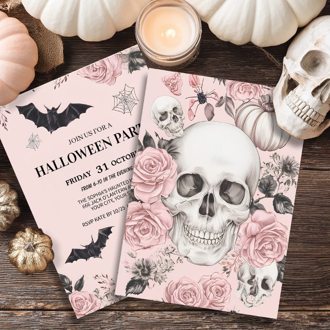 Floral Skull Halloween Invitation (Creator Uploaded)