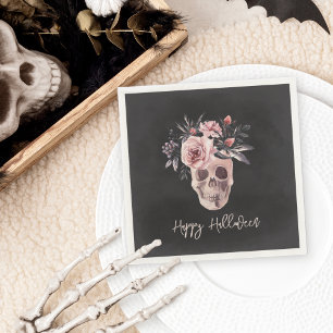 Floral Skull Halloween Party Napkin