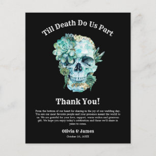 Floral Skull Halloween Wedding Thank You Card