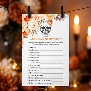 Floral Skull Halloween Who Knows Mummy Game