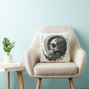 Floral Skull & Moon Celestial Gothic Art Cushion