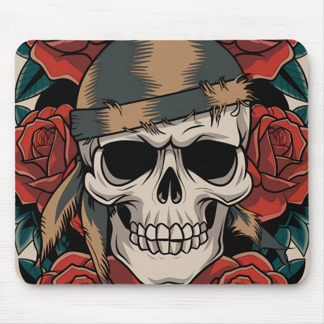 Floral skull mouse pad (Front)