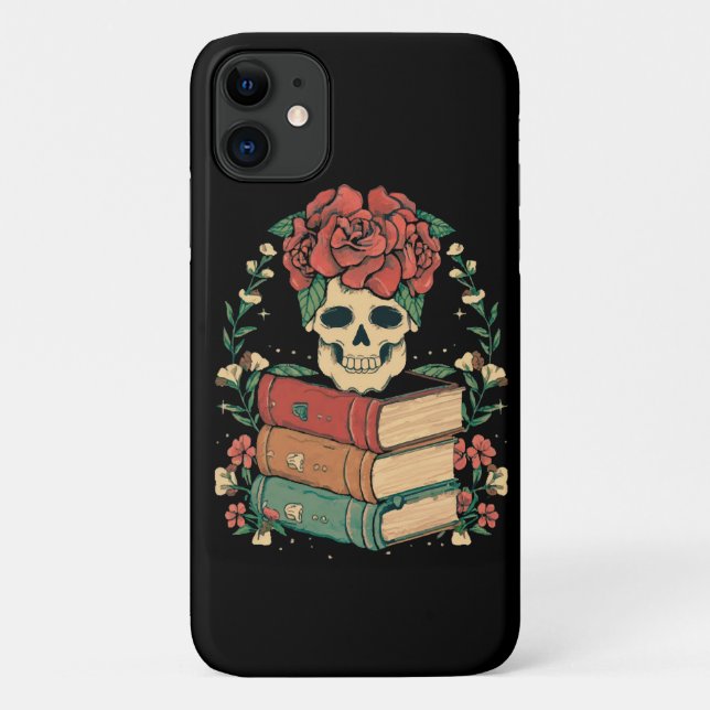 Floral Skull on your Books Case-Mate iPhone Case (Back)