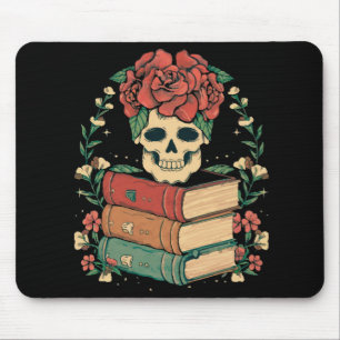 Floral Skull on your Books Mouse Pad
