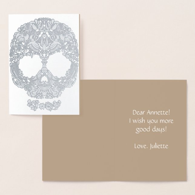 Floral skull pattern foil card (Display)