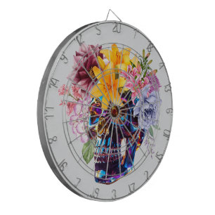 "Floral Skull Radiance" Dartboard