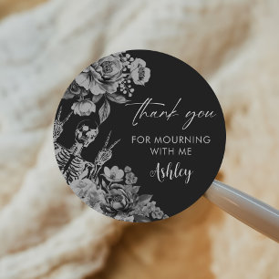 Floral Skull RIP Twenties 30th Birthday Party Classic Round Sticker