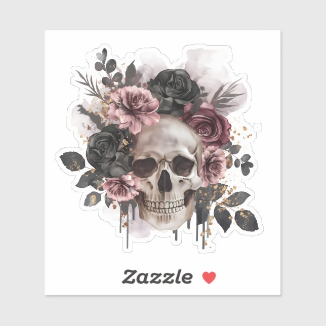 Floral Skull Skeleton Flower Crown Halloween (Sheet)