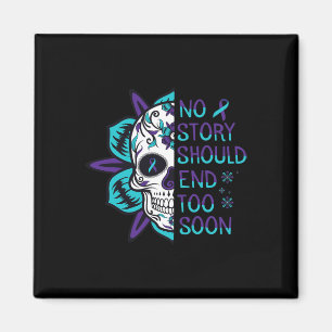 Floral Skull Suicide Awareness Mental Health Magnet