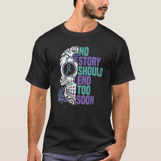 Floral Skull Suicide Awareness Mental Health T-Shirt