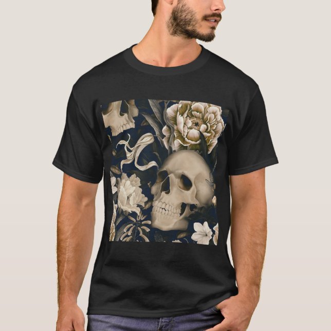 floral skull T-Shirt (Front)
