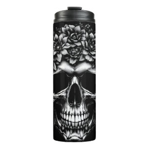 Floral Skull Thermal Tumbler