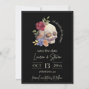 Floral Skull Till Death Do Us Part Save the Date Invitation