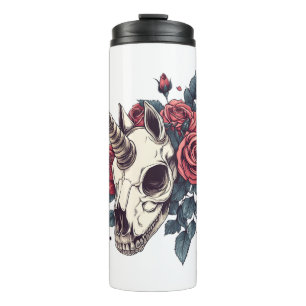 Floral Skull Unicorn (1) Thermal Tumbler