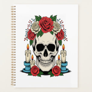 Floral Skull with Candles Halloween Planner