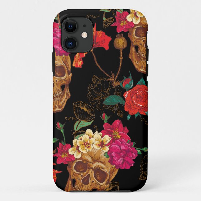 floral Skulls Case-Mate iPhone Case (Back)