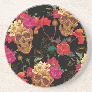 floral Skulls Coaster