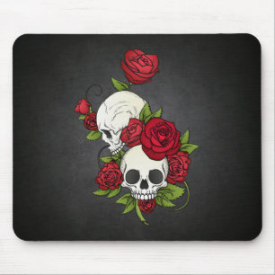 Floral Skulls Dia de los Muertos Mousepad