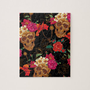 floral Skulls Jigsaw Puzzle