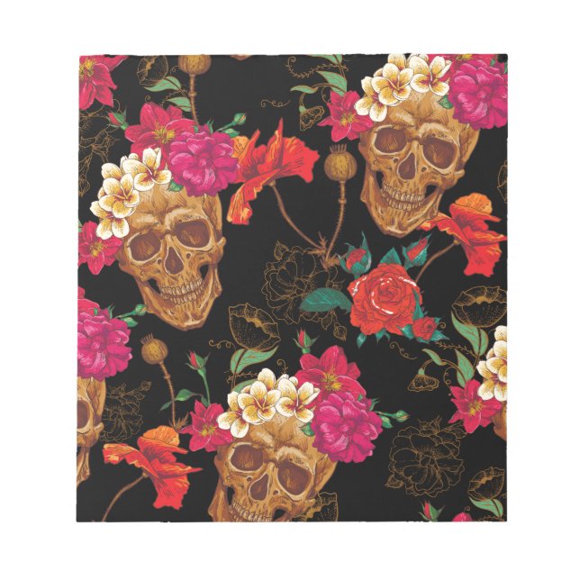 floral Skulls Notepad (Front)