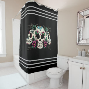 Floral Skulls Shower Curtain