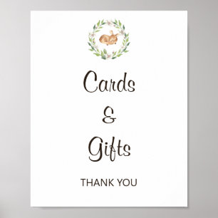 Floral Sleeping Deer Cards & Gifts Sign