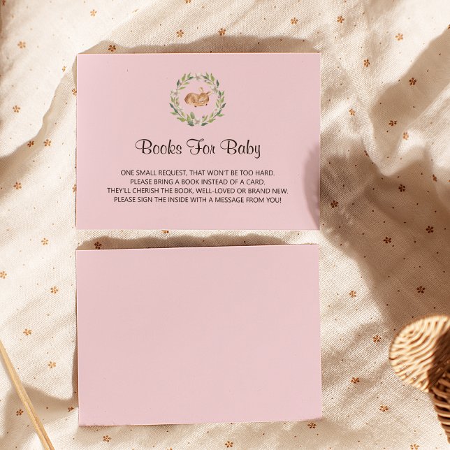 Floral Sleeping Deer Girl Book Request Enclosure Card (Creator Uploaded)