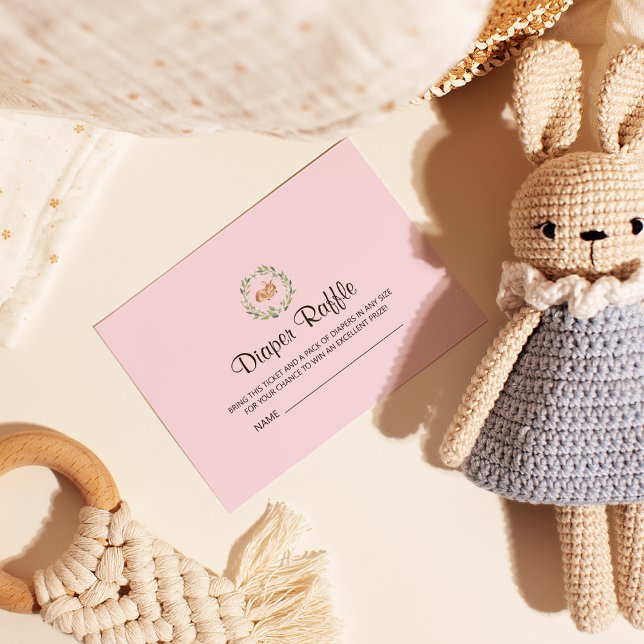 Floral Sleeping Deer Girl Diaper Raffle Enclosure (Creator Uploaded)