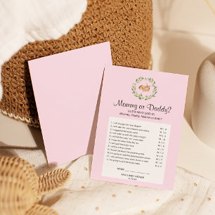 Floral Sleeping Deer Girl Mommy or Daddy Game Flyer