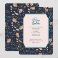 Floral Slit Frame wedding invitation