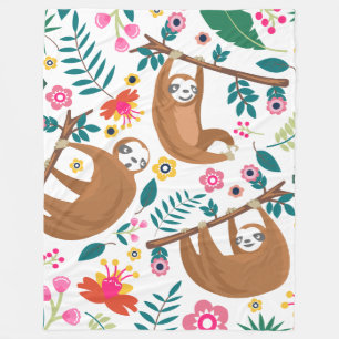 floral sloth blanket
