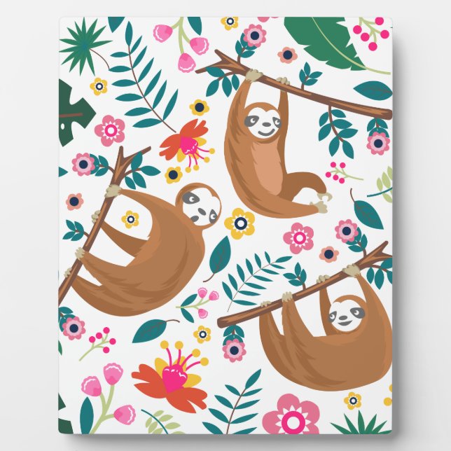 floral sloth plaque (Front)