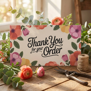 Floral Small Business Thank You Card