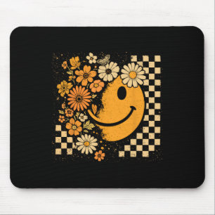 Floral Smile Face Halloween Spooky Vibes Women Tee Mouse Pad