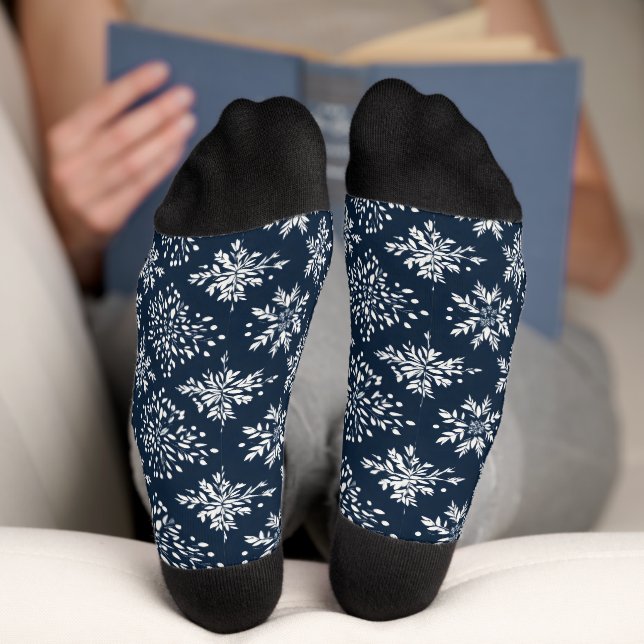 Floral Snowflakes Pattern Socks (Bottom)