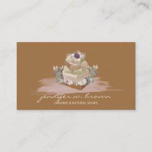Floral Soap Making Brown Business Card
