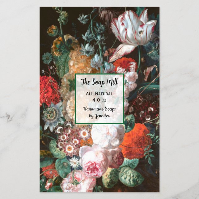 Floral Soap Wrapping Paper 5.5"x8.5" (Front)