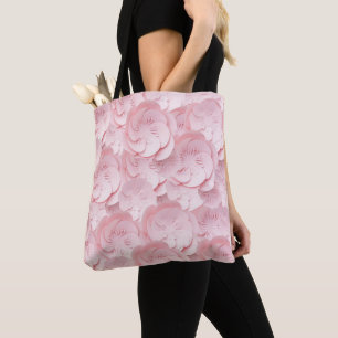 Floral Soft Pink Colours Tote Bag