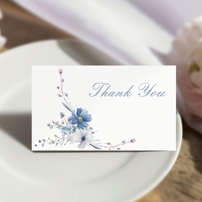 Floral Something blue befere i do Bridal Shower Thank You Card (Creator Uploaded)