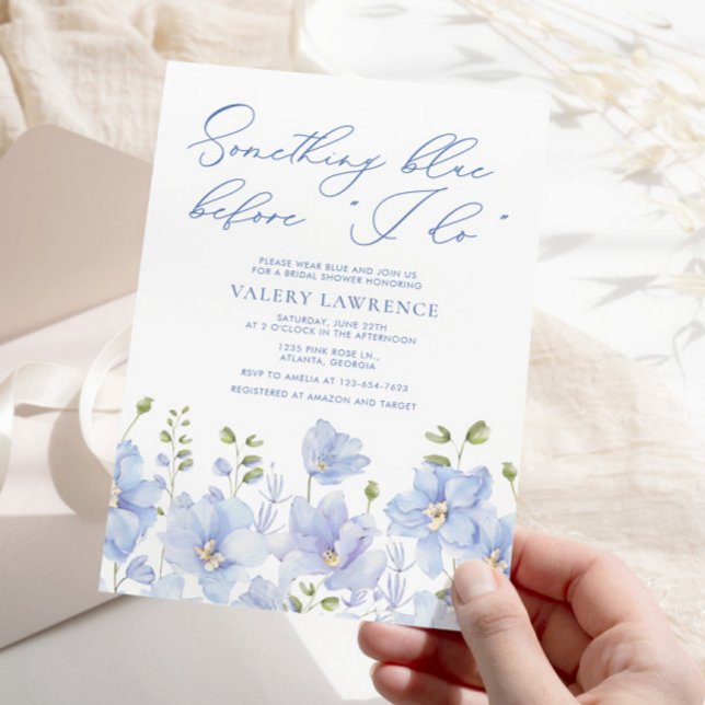 Floral Something Blue Before I Do Bridal Shower Invitation (Creator Uploaded)